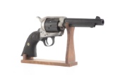 Large wooden, handmade display Revolver, copied in the fashion of a Colt Single Action, measures 22