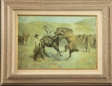 Framed Giclee Canvas marked at lower left, 