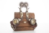 Fine custom YO Ranch Spurs commemorating 100 years â€œ1880-1980â€, beautifully engraved double moun
