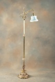 Antique brass and marble Floor Lamp, circa 1920, signed 