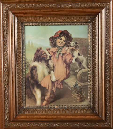 Beautiful antique carved oak Picture Frame, circa 1890-1900, 28 1/2" x 33", in excellent finish and
