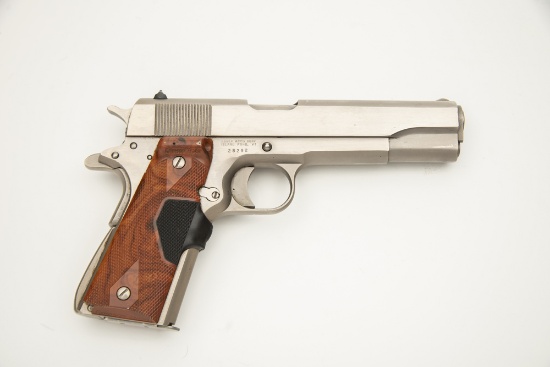 Essex Model of 1911 Semi-Auto Pistol, .45 ACP caliber, SN 28292, Stainless, 5" barrel, checkered pla