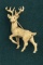 An 18 KT yellow gold Pin. The design is an Elk with ruby eyes and weighs 15.4 grams. Replacement Tot