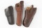 Collection of three (3) Leather Holsters. Two are basket weave pattern marked 