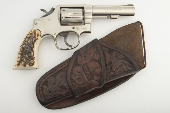 Smith & Wesson, Model 10-8,  Double Action Revolver, .38 S&W caliber, SN AUS1512, nickel finish, 4"