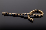 Beautiful Ladies 14K yellow Gold, Sapphire & Diamond Bracelet. (25) Sapphires are oval shaped; size