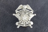 Silver tone 5-point Ball Star with Eagle Crest Badge marked â€œDEPUTY SHERIFF / MONTGOMERY COUNTY/ D