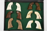 This lot consists of Six (6) pairs of Grips for a SA Revolver. Three are wooden and three are polish