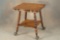 Antique quarter sawn oak Lamp Table with Tiffany Style ball and claw feet. Nice finish and condition