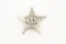 Silver colored vintage 5-point Ball Star Badge marked â€œDEPUTY U.S. MARSHALâ€, has working pin and