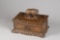 Fancy molded Cigar Box with bear on top of hinged lid, shows fancy workmanship. Excellent condition