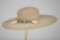 Unique vintage wide brim felt Hat with 5 1/4