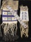 This lot consists of three items to include: (1) Beaded Flint Bag with fringe and tin tassels. (2) A