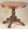 Beautiful antique acanthus carved, claw foot mahogany Game Table with 36