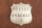 Vintage Shield Badge marked â€œPOLICE SKAGWAY 2â€, minor hand engraving with lots of great patina,