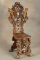 Incredible antique, hand carved walnut Side Chair, measuring 48