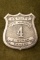 Vintage silver tone Shield Badge marked â€œDEPUTY/CITY MARSHAL/ 4 /KINGMAN/ KANSASâ€, has lots of a
