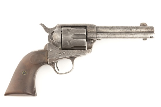 Colt SA Revolver, .44/40 caliber, SN 251887, manufactured 1907, has no remaining finish but pleasing