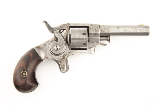 Antique Ethan Allen 7-shot Vest Revolver, .22 S. caliber, SN 16, smooth gray aged patina, 2 1/2" oct