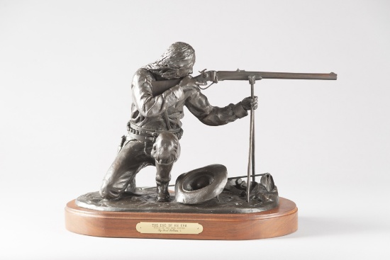Original Western Bronze by CA Artist, Fred Fellows (1934), titled "The End of an Era", #34/50. Bronz