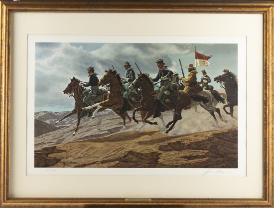 Texas Artist Joe Grandee (1929-2021), Framed Print, hand signed at lower right and dated 1974, title