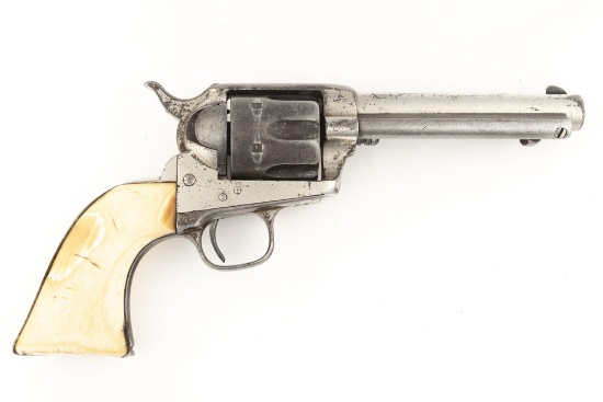 "Antique Colt SAA Revolver, SN 45367 in .44 caliber with ivory stocks. This is a 6-shot revolver wit