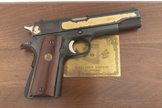 Colt Model 1911, Semi-Auto Pistol, Commemorating U.S.S. Arizona Battleship, .45 ACP caliber, SN 1652