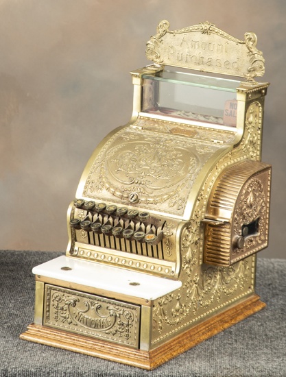 Very desirable antique Model 213, Brass National Cash Register, circa 1920s, complete with ornate in