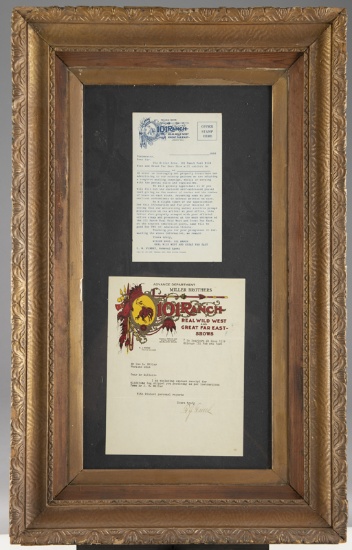 This lot consists of framed Wild West Artifacts: (1) Two framed Wild West Artifacts to include: One