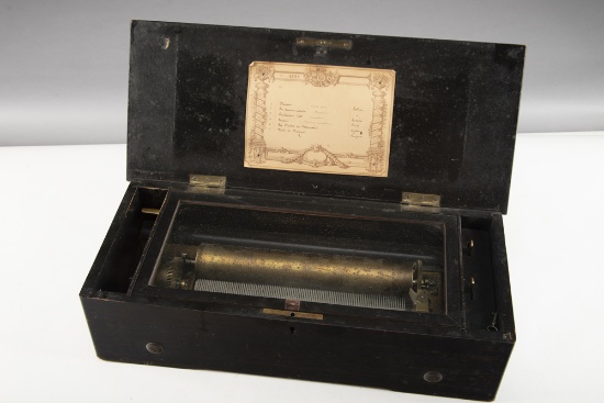 Antique French Multi-Tune Music Box, circa 1890-1900, plays six (6) different tunes. Very good condi