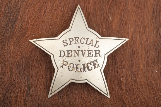 Large rare vintage 5-point Star Badge marked â€œSPECIAL DENVER POLICEâ€ with simple elegant design