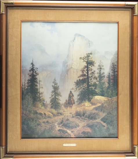 G. Harvey framed Print titled "Man Among Nature", hand signed at lower right and #155/2250. Gallery