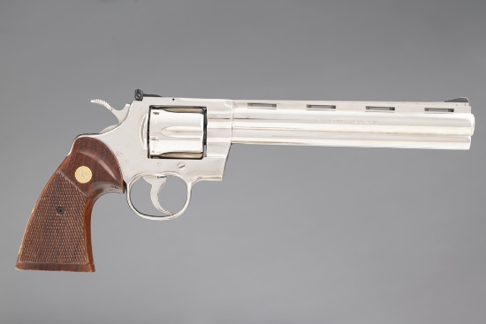 Colt Python, Double Action Revolver, .357 MAG caliber, SN K21358, nickel finish, 8" barrel, near pri