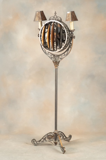 Antique cast iron Parlor Fan made by Luminaire, The Cincinati Victor Co., circa 1920s, in original f