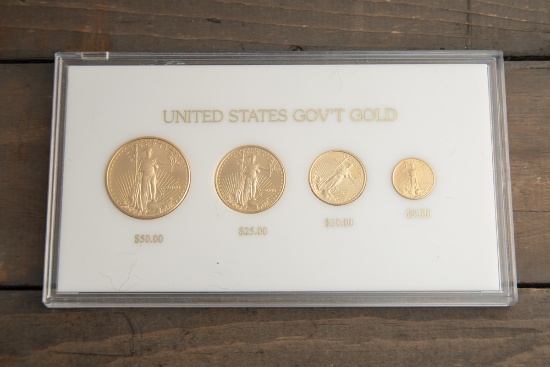 Titled "A Family of Eagles" Limited Issue. A four piece Gold Coin Set dated 2000, to include a $50.0
