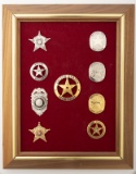 Framed Group of Nine (9) Badges of 
