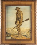 Canvas Transfer by noted Texas Artist Joe Grandee (1929-2021), signed at lower right, in the origina