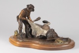 Original Bronze Western Sculpture by noted Kansas Artist Charlie Norton (1942), titled 