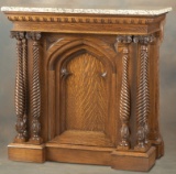 Fine antique quarter sawn oak carved Pedestal with rope twist carved column supports, circa 1900, be