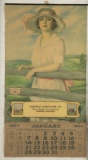 Framed 1924 full Calendar Advertising Sherman Hardware Co./ Wagons, Buggies, Farm Implements/ Sherma