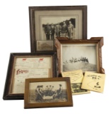 Collection of four frames of Images of 101 Ranch memorabilia. One is framed Cancelled Checks from th