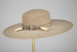 Unique vintage wide brim felt Hat with 5 1/4
