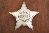 Large rare vintage 5-point Star Badge marked â€œSPECIAL DENVER POLICEâ€ with simple elegant design