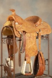 Extremely fine highly tooled Saddle marked 