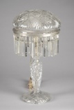 Antique cut glass Table Lamp, circa 1920, measures 19