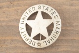 Silver colored vintage 5-point, cut-out Circle Star Badge marked â€œDEPUTY UNITED STATES MARSHALâ€.