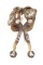 Unique pair of single mounted gal-leg Spurs with engraved leaves and vines on heel bands. Spurs are