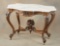 Beautiful Victorian Walnut turtle top, marble top Parlor Table,  measures 41
