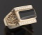 Ladies 14kt yellow gold custom ring containing 16 round brilliant cut diamonds approximately .03ct e