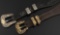 Two Western Ranger Dress Belts. (1) A black alligator, with sterling marked buckle and keepers with